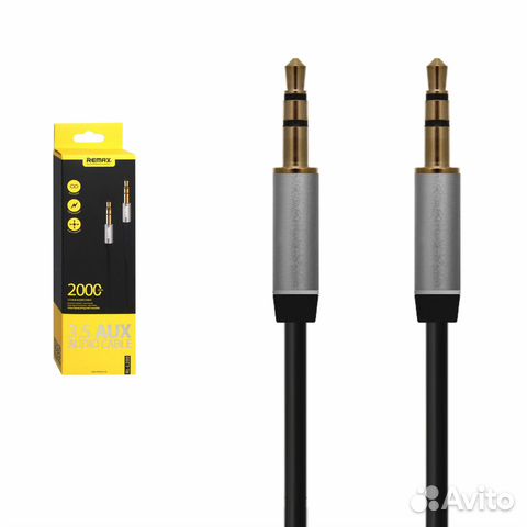 Аудиокабель AUX Remax RL-L200 3.5мм-3.5мм, 2м, чер