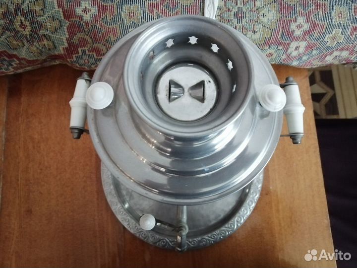 Самовар и поднос мельхиоровый