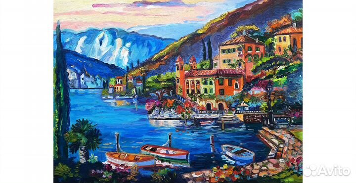 Картина маслом Средиземноморье холст 40 см на 30