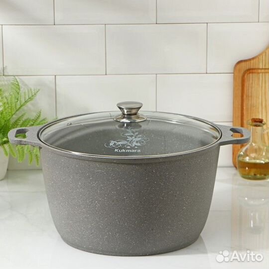 Кастрюля, 10 л, стеклянная крышка, антипригарное п