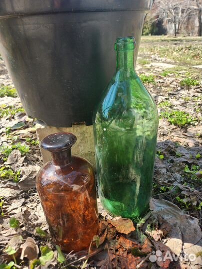 Бутылки винтажные декоративные аптекарские