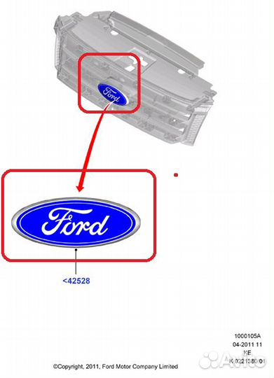 Эмблема Ford Transit MK8 125Л.С. передний привод