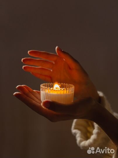 Свечи из соевого воска с деревянным фитилем