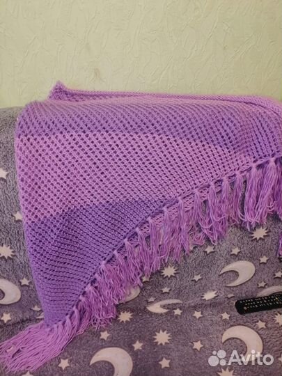 Шаль вязаная спицами