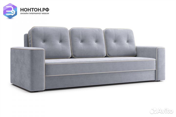 Диван еврокнижка Берген 3-х местный серый