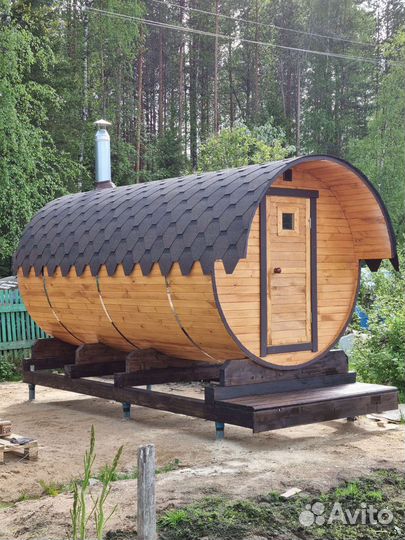 Баня бочка круглая