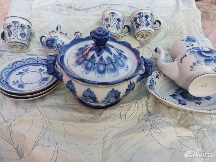 Гжель СССР посуда