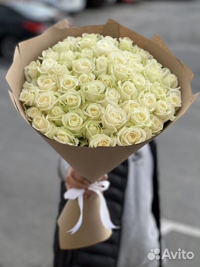 Белый Роза 51 ш с доставки