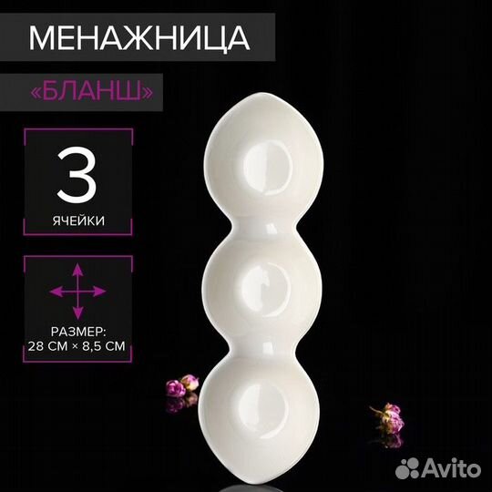 Менажница фарфоровая Magistro «Бланш», 288,54,5 см