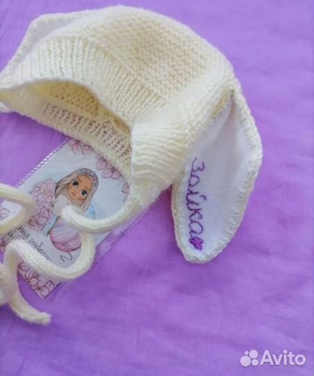 Шапка ручная работа.3-6 мес