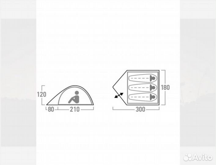 Палатка 3-местная Outventure Dome 3