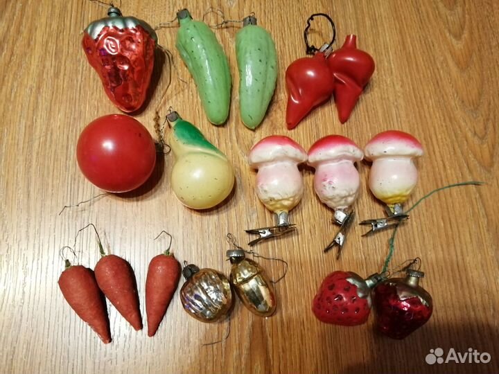 Елочные игрушки СССР стеклянные