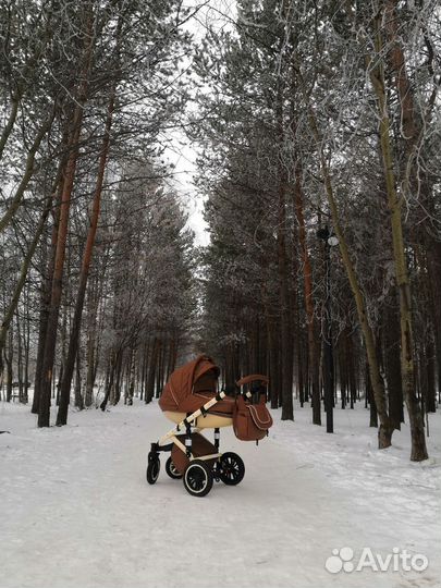 Детские коляски 3 в 1 из эко кожи