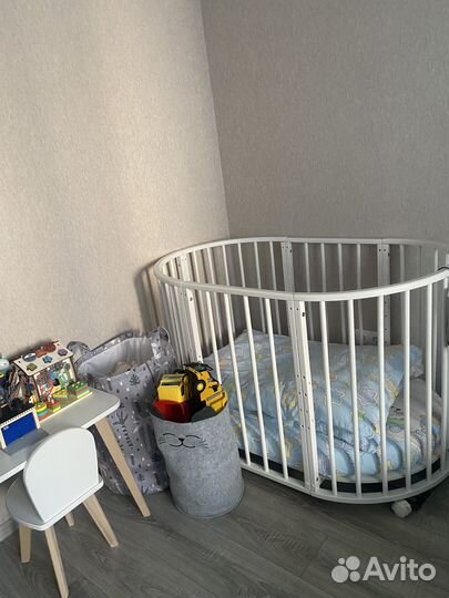 Детская кроватка трансформер круглая