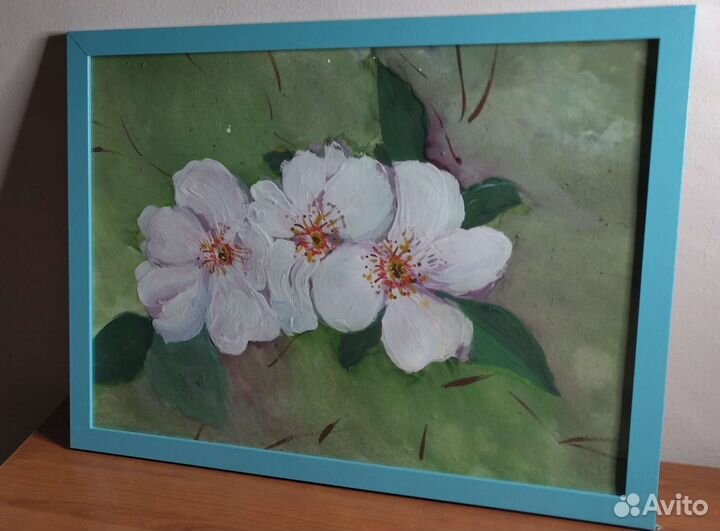 Картина интерьерная. Шиповник. Акриловые краски