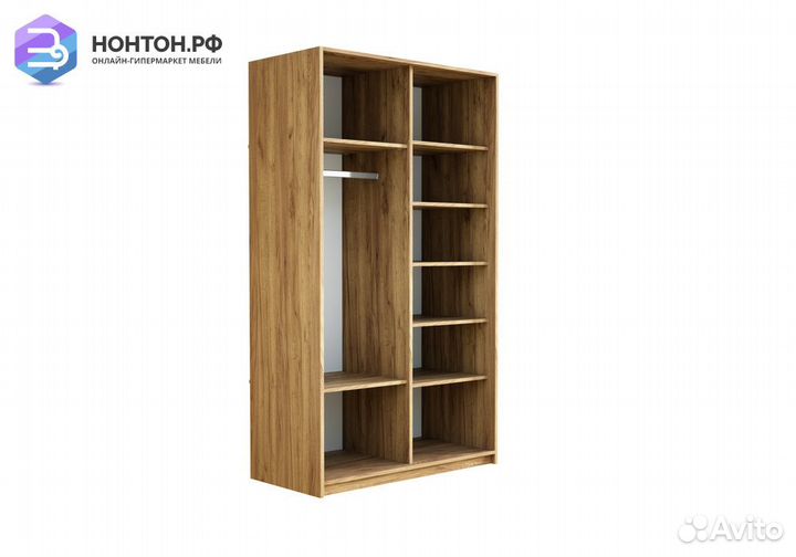 Шкаф-купе 2-х дверный Прайм крафт табачный / белое