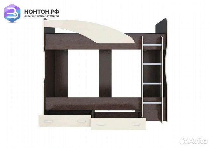 Двухъярусная кровать Мийа А венге / дуб молочный