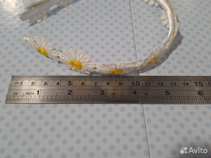 Ободок детский для волос с ромашками