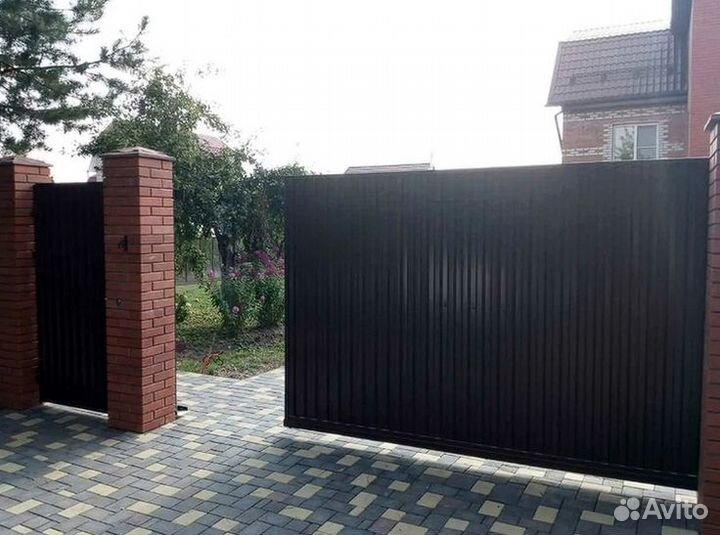 Откатные ворота свое производство