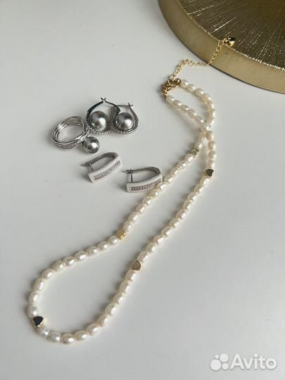 Колье Чокер из натурального жемчуга