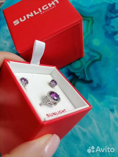 Кольцо и серьги пусеты