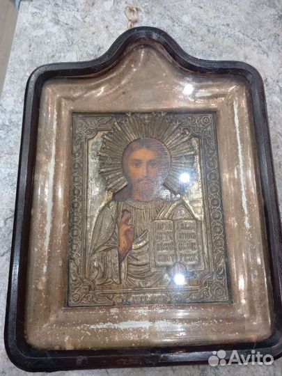 Старинная икона Спас Вседержитель