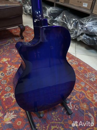 Акустическая гитара синяя Cowboy