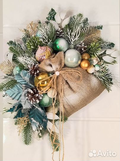 Новогодняя композиция на дверь