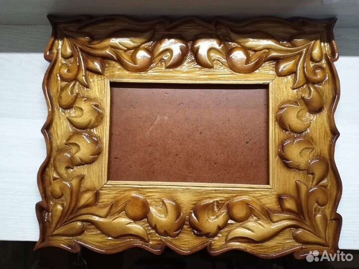 Шкатулка и фоторамка резная деревянная