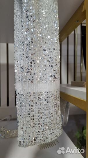 Вечернее платье серебряное 42 размер