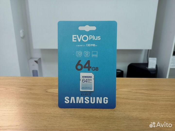 Карта памяти Samsung EVO Plus sdxc 64 гб