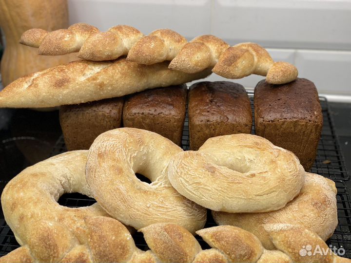 Крафтовый хлеб на закваске, домашний, ремесленный