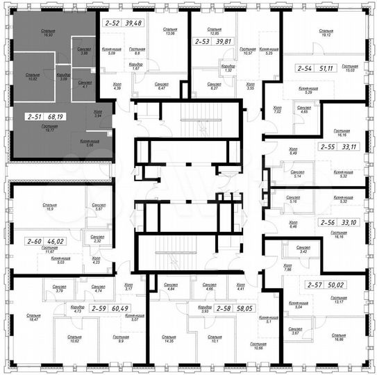2-к. квартира, 68 м², 7/36 эт.