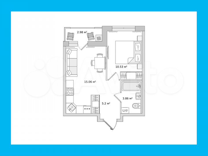 1-к. квартира, 33,8 м², 14/22 эт.