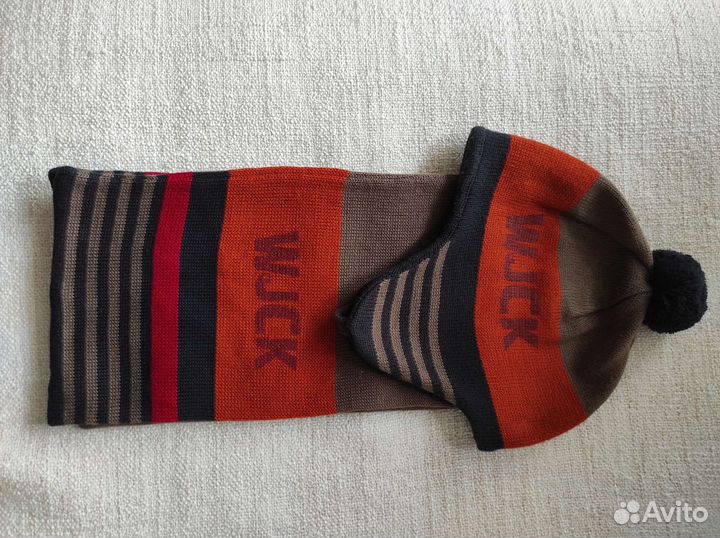 Комплект шапка и шарф для мальчика 128-134 см