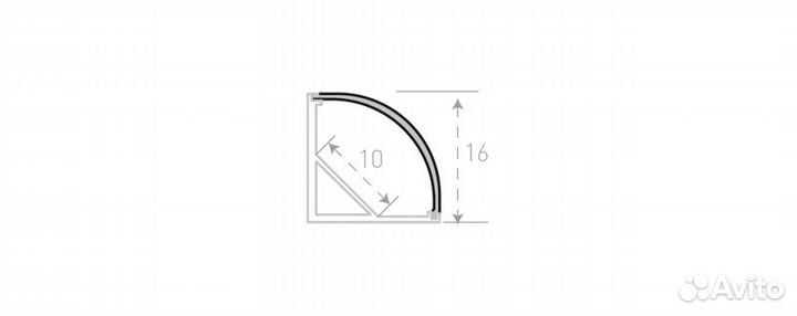 Угловой профиль для светодиодной ленты, 3 метра