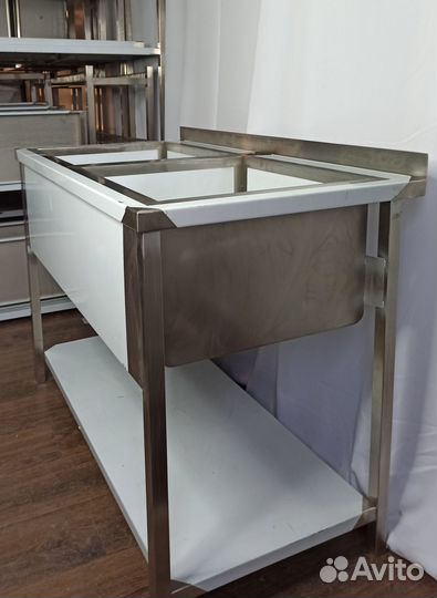 Ванна моечная двухсекционная из нержавейки