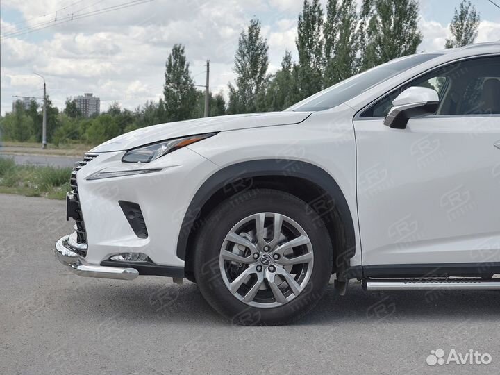 Lexus NX 300 2017- Защита переднего бампера+клыки