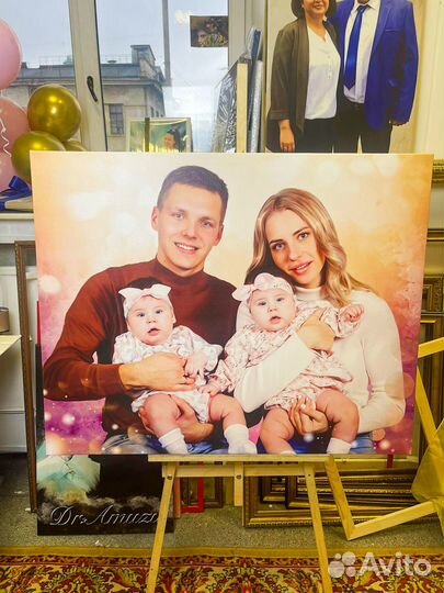 Портрет по фото на холсте в стиле масло мск