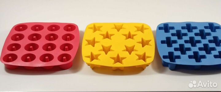 Формы для льда силиконовые, 3 шт. Новые
