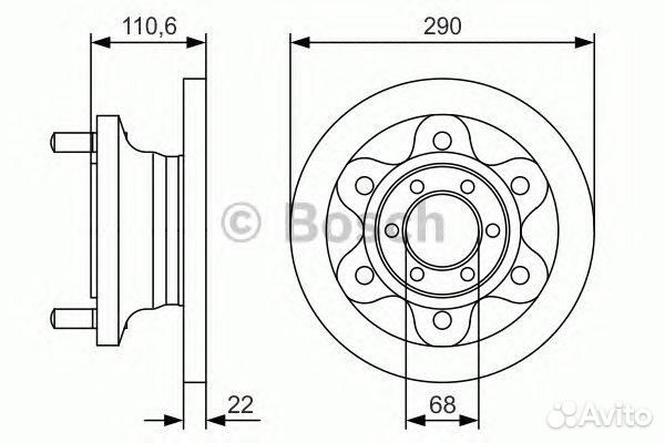 Диск тормозной передний Bosch, 0986479S95