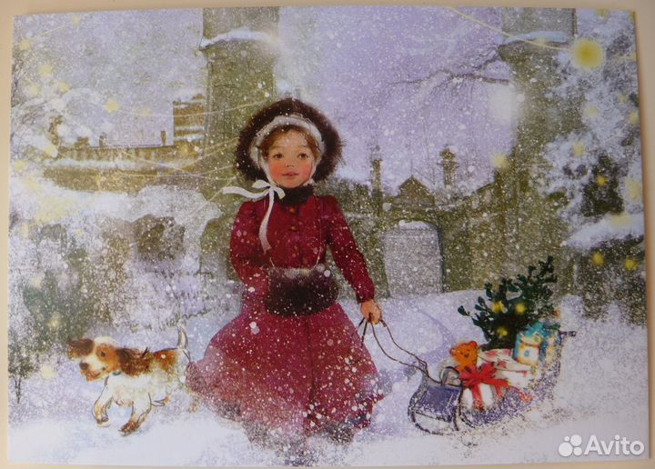 Открытка Счастливого Рождества Художник Е. Бабок