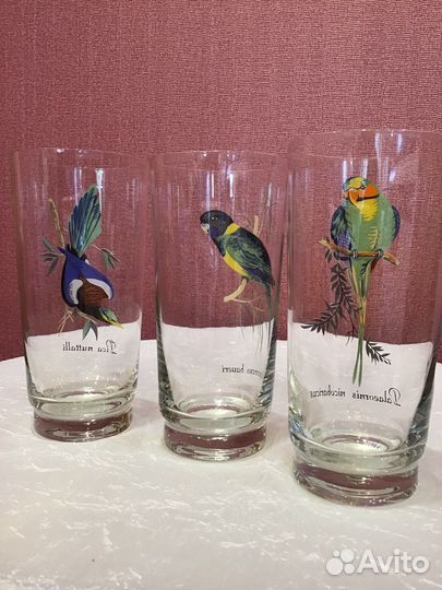 Бокалы Чехия с птицами