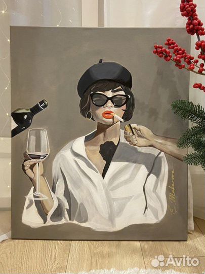 Картина Девушка с сигаретой