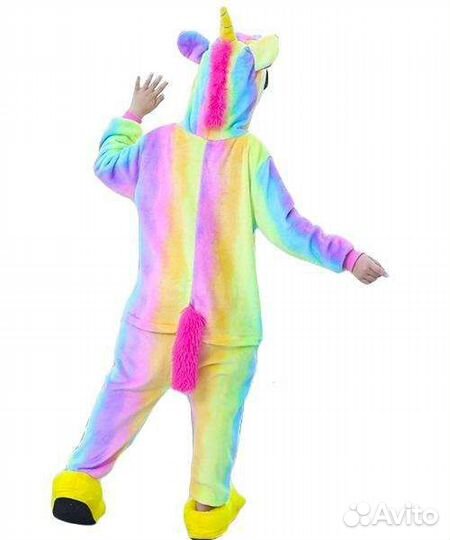 Р.90-100 Кигуруми Единорог радужный