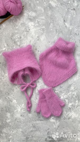 Снуд шапка из пуха норки