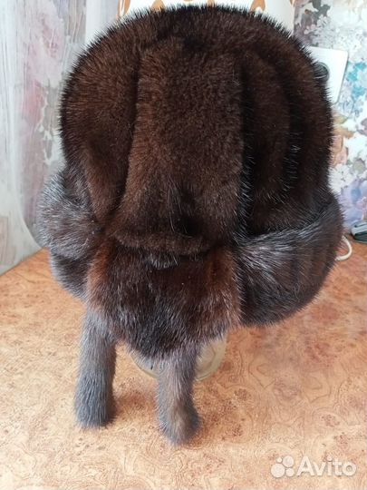 Женская меховая норковая шапка и воротник