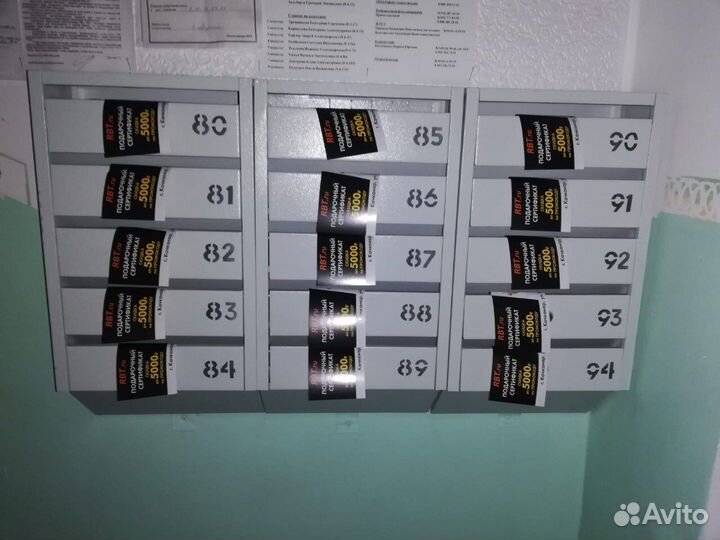 Листовки по почтовым ящикам