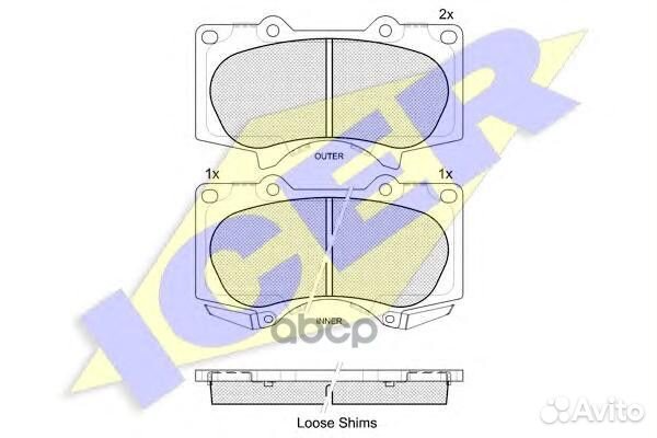 Колодки торм.диск. Land Cruiser 03- 181665 Icer