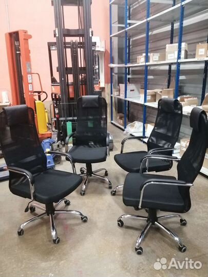 Компьютерное кресло сетка хром
